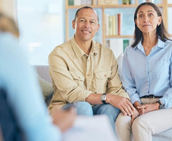 relaxed couple on a counseling